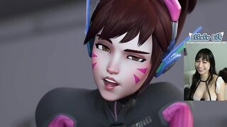 Nerf this! Overwatch DVA torments cock with her feet | Hentai