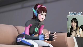 Nerf this! Overwatch DVA torments cock with her feet | Hentai