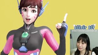 Nerf this! Overwatch DVA torments cock with her feet | Hentai