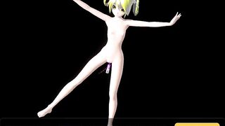 Hatsune Miku Nude Dance Popipo Song Hentai Vocaloid Vibrator and Anal Beads Mmd 3D Blonde Hair Color Edit Smixix