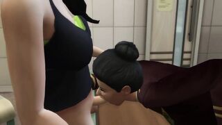 Futa MILF fucks principal to get her daughter better grades