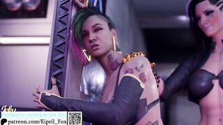 Futa Judy Alvarez was fucked So Hard with Meredith Stout - Cyberpunk Futanari Hentai