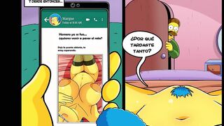 Marge Engaña a Su Esposo Con El Vecino Cuando No Está - Esposa Infiel - Los Simpsons