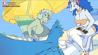 FUTANARI FURRY TRUING A SPECIAL DRINK ON THE BEACH | FUTA FURRY HENTAI ANIMATION