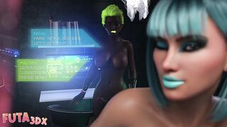 Futa3dX - Horny Blue Hair Bitch Wants To Suck On Futa Cock