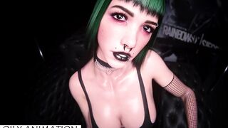 Goth Ela R6 handjob oily jerking off POV