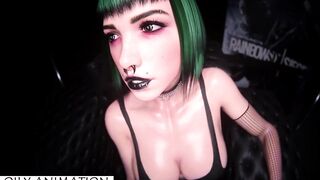 Goth Ela R6 handjob oily jerking off POV