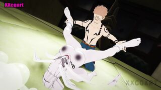 Jujutsu kaisen hentai - Mahoraga vs Sukuna Amazing fight scene