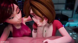 Cass x Helen - two MILFs best animation!