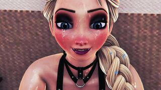 Elsa Frozen doing hot wet blowjob and taste - Pov Animation