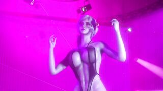 3D sexy blonde stripper naked her hot body teasing you to fuck her