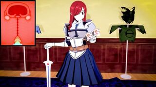 Erza fucked by Futa Milliana via magic (Fairy Tail hentai)