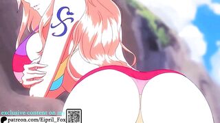 Hot Nami got creampied on a beach - One Piece Hentai 4K