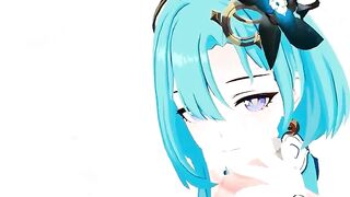 Honkai Impact 3rd Griseo Transparent Clothing Undress Nude Dance Hentai addiction Mmd 3D Blue Hair Color Edit Smixix