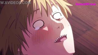 Makima Redhead Seduced Blond Stepbrother // UNCENSORED HENTAI