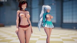 Ruby rose & Weiss RWBY mmd r18