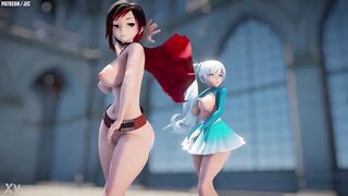 Ruby rose & Weiss RWBY mmd r18