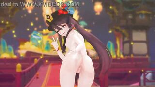 Hu Tao (Genshin Impact) Ghost Dance Strip and Sex MMD