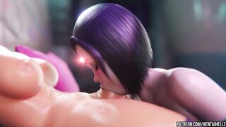 Futa starfire fucks raven 3D animation