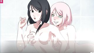 Sakura y Sarada Jugando Desnudas en las Aguas Termales - Sarada Rising