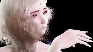 3D blonde Japanese stripper naked her hot body shaking her boobs and big ass