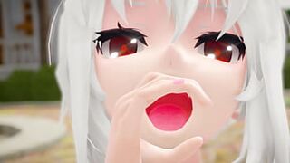 Big tits and white 3D animation