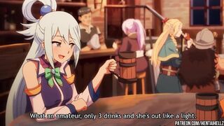 KONOSUBA HENTAI aqua cum from creampie in her pussy