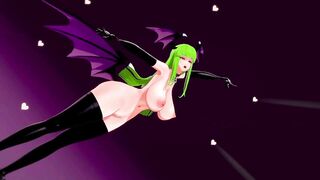 Darkstalkers Hentai Morrigan Aensland Nude Dancing Señorita and Sex Sucubo Girl Big Boobs MMD 3D