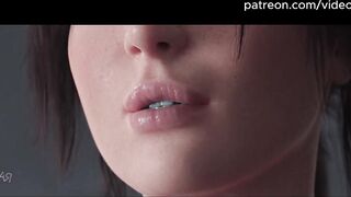 Lara Croft - Blowjob , Squirt , Creampie 3d Hentai (AI upscaled)