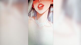 sucking big cock and venoza hentai trans and kissing her mouth, closeup