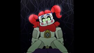 Circus Baby rides in in the back room - animation