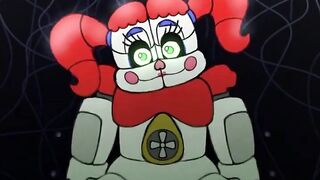 Circus Baby rides in in the back room - animation