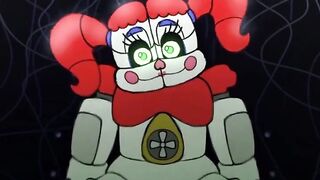 Circus Baby rides in in the back room - animation