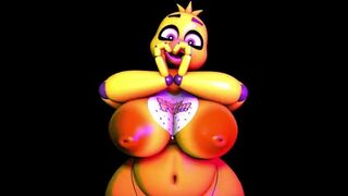 Chica bounces her tit out of love for you - animation