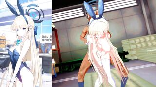 【ブルアカ】飛鳥馬トキ　モーション + ダメージボイス　3Dエロアニメ　sex　blue archive toki