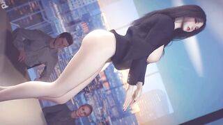 3D cute Asain whore naked her ass dance for you