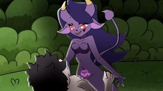 A succubus gets fucked in the forest by a stranger