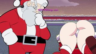 Hot Brunette With Big Ass Gets Stucked in the Chimney! Horny Santa Has an Idea