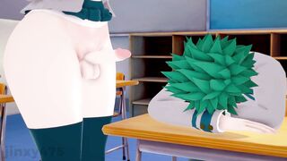 Deku helping Futa Ochako with her boner in school (Hentai)