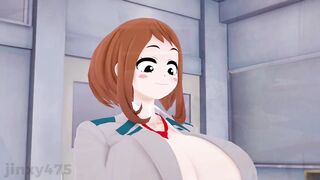 Deku helping Futa Ochako with her boner in school (Hentai)