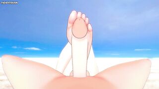 Belle from Zenless Zone Zero Gives You A Footjob At The Beach Hentai POV