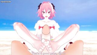 Astolfo from Fate Gives You A Footjob At The Beach Hentai POV