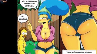 Marge es follada Por Ned, Esposa infiel engaña a su Marido Cuando está trabajando - Los Simpsons Hen