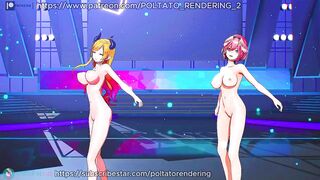 【MMD ホロライブ】《Yuzuki Choco (癒月ちょこ) Takane Lui (鷹嶺ルイ)》~《Nicki Minaj - Anaconda》