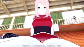 Sakura Haruno from Naruto Works Out With a Footjob! Hentai POV