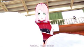 Sakura Haruno from Naruto Works Out With a Footjob! Hentai POV