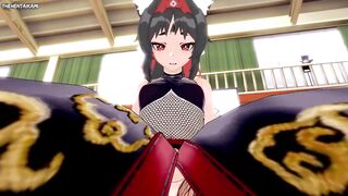 Nekomiya Mana from Zenless Zone Zero Works Out With a Footjob! Hentai POV