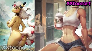 Pokemon Hentai art - Girafarig (麒麟奇) Big Tits