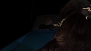 3D big boobs Asian whore cheating with big cock in the car