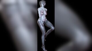 3D Horny Slut Blonde Stripper Naked Her Huge Boobs Show Her New Tattoo